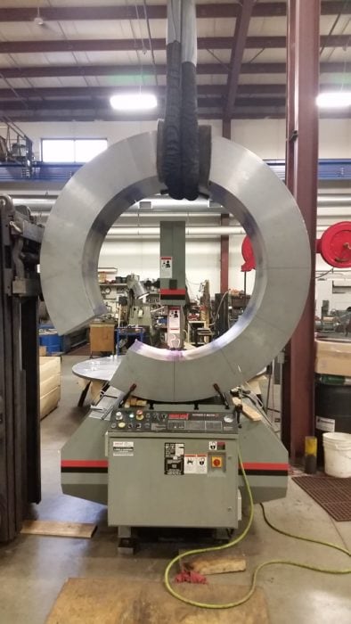 Part in Vertical Mitering Saw
